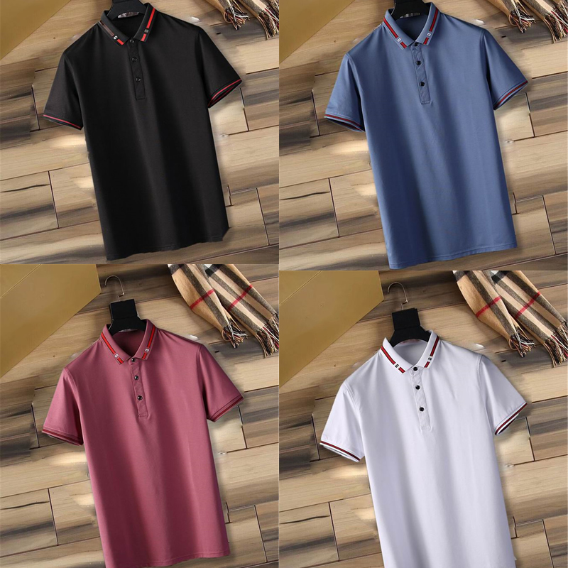 

100% Cotton 21SS Polo Shirt Mens T-shirt Fashion Clothing Short Sleeve Punk Hip Hop Letter Stripe Embroidered Skateboard Hoodie T-shirt M-3X