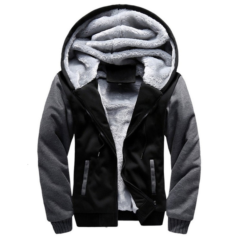 

2021 New Winter Thick Warm Fleece Zipper Coat Sportwear Male Streetwear Hoodies Sweatshirts Men Plus Size 5xl Hfta, Red