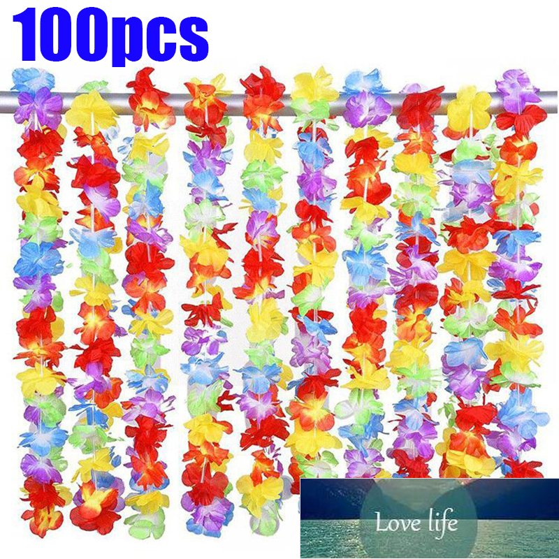 

60pcs/lot Hawaii Party Leis Flower Wreath Garland Hawaiian Necklace Torpil Hawai Floral Farmhouse Decor, As pic