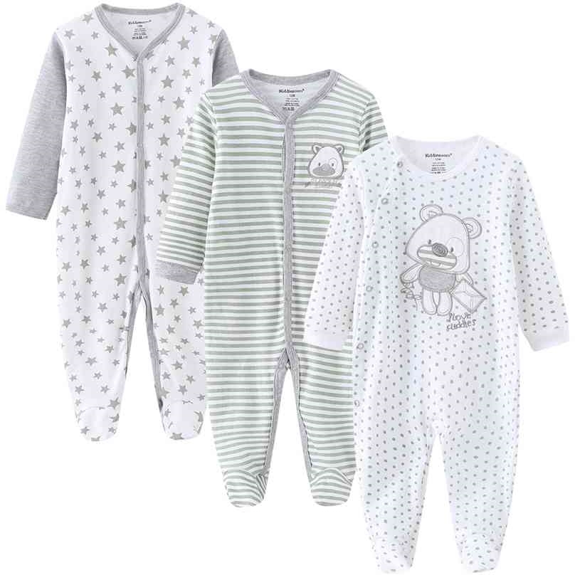 

Baby Clothes 3Pcs/set Cotton born Boy Girl Romper Long Sleeve Infantil Clothing Spring Animal Pajama roupas de bebe 210907, Blue