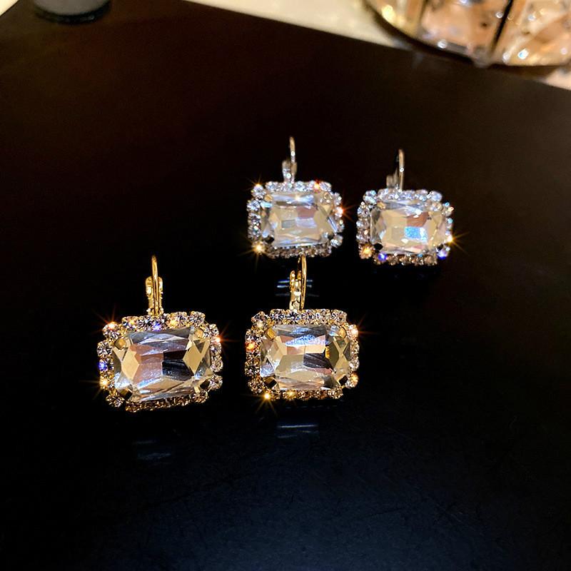 

Dangle & Chandelier Arrival Fashion Drop Earrings Crystal Classic Geometric Women Simple Elegant Trendy Female Jewelry, Silver