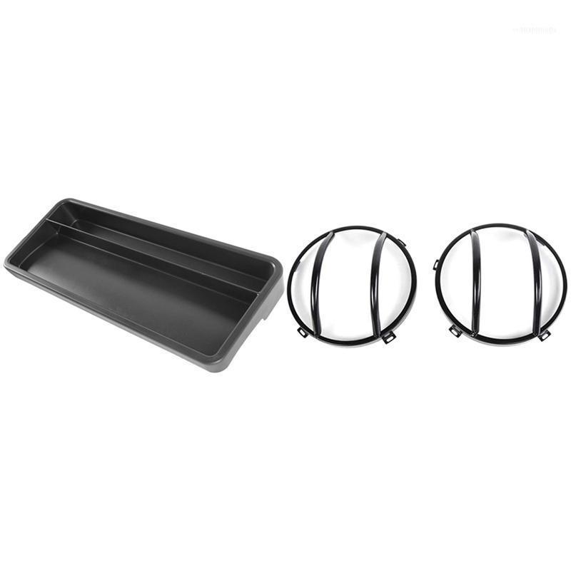 

Car Organizer Dashboard Storage Box For Wrangler TJ 1997-2006 Dash Phone Holder Tray & Headlight Covers Front Guards Protectors1