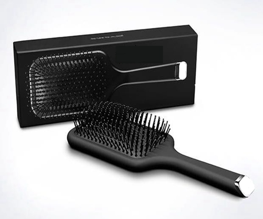 

9hd Paddle Hair Brushes Air Cushion Comb Brand Detangling Straightener Iron With Retail Box DHL ship, White