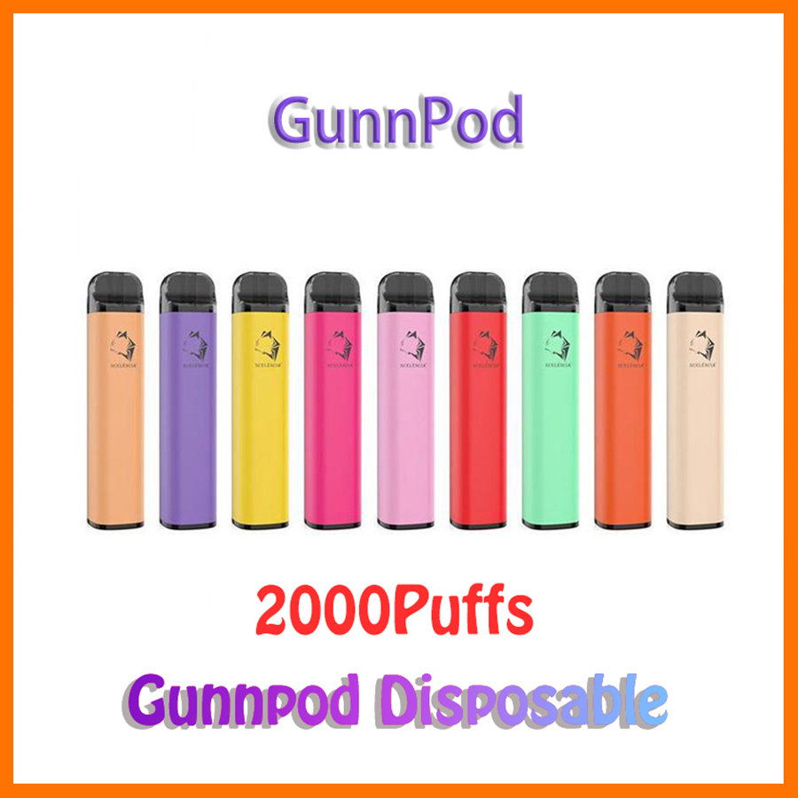 

Gunnpod Disposable Electronic Cigarettes 2000 Puffs 1250mAh Battery 8ml Prefilled Cartridge Pen Kits Device