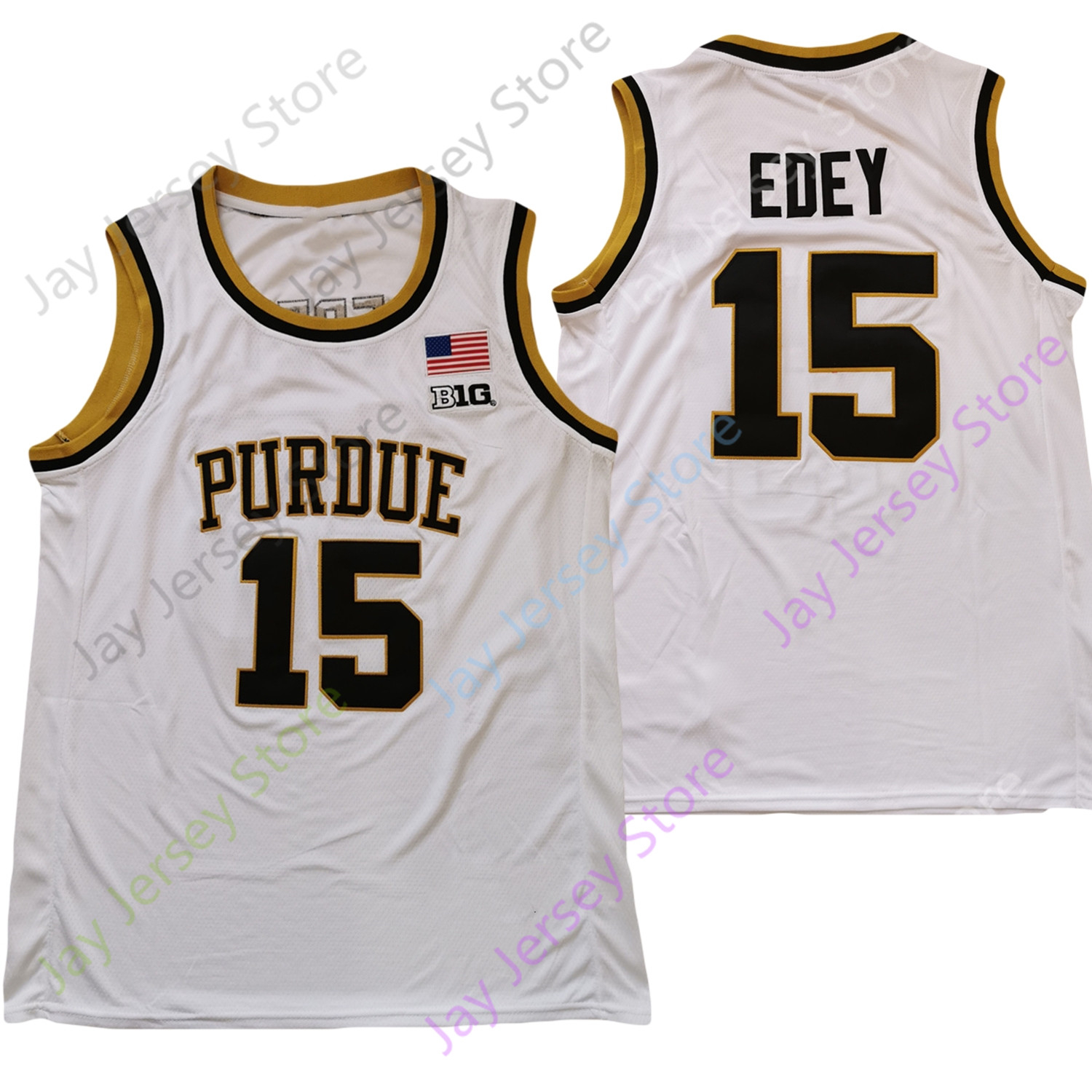 

Purdue Boilermakers Basketball Jersey NCAA College Zach Edey White Size S-3XL All Stitched Youth Men, As pic