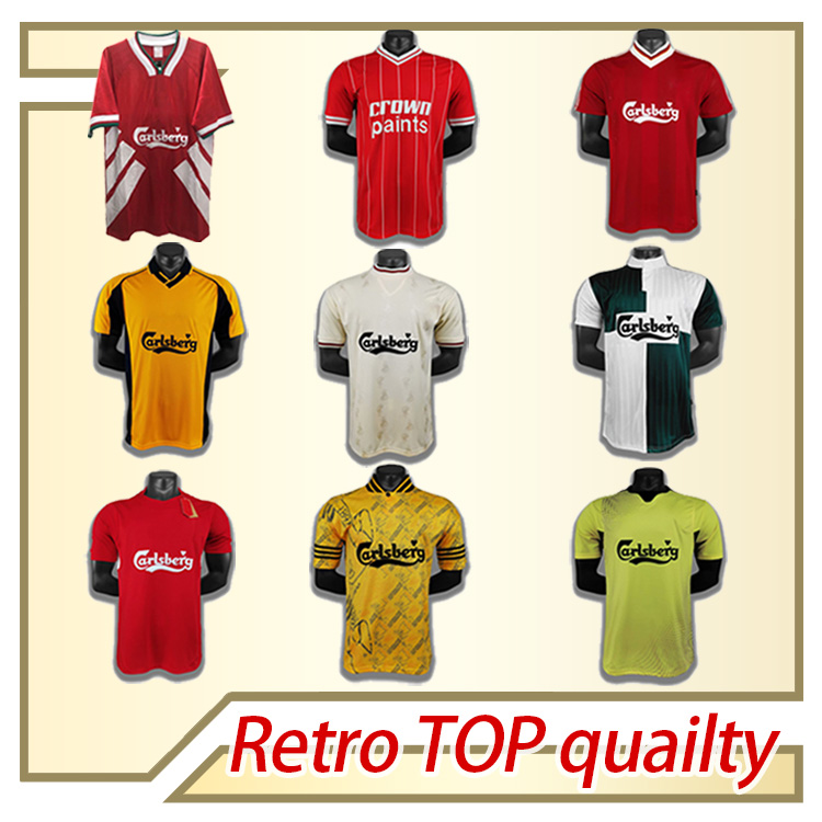 

97 91 05 01 86 95 06 98 07 84 96 Retro Vintage Gerrard Soccer Jersey TORRES DALGLISH FOWLER Barnes Rush Football Shirts, 2004-05 away