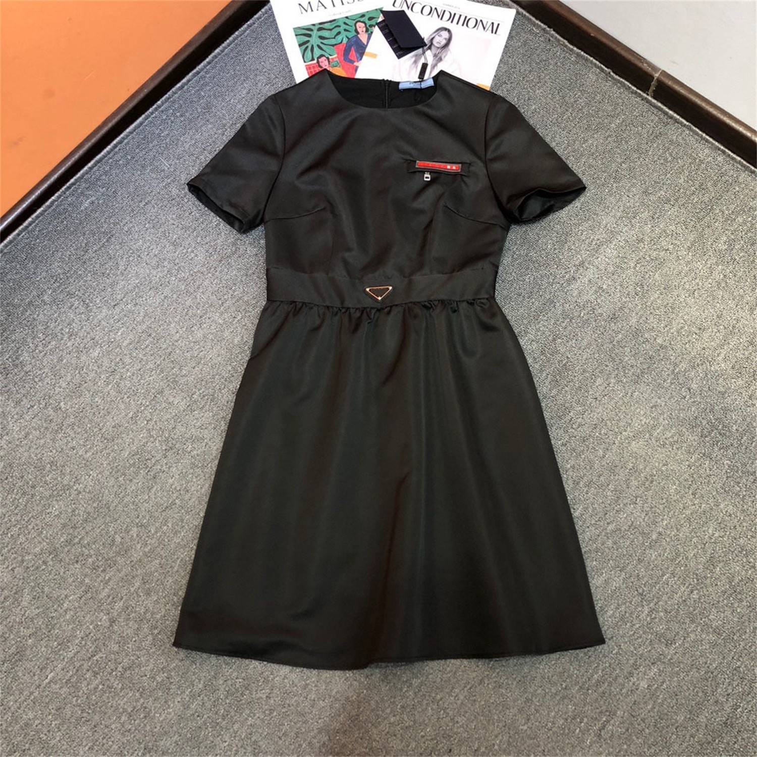 

Spring designer new fashion brand ladies dress fabrics are comfortable and fashionable all-matchx, Black