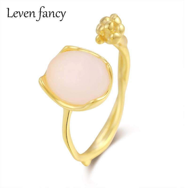 

Cluster Rings Solid 925 Sterling Silver Rose Quartz Handmade Ring Semi Precious Gemstone Light Pink Stone Fine Jewelry For Women Gifts, Golden;silver