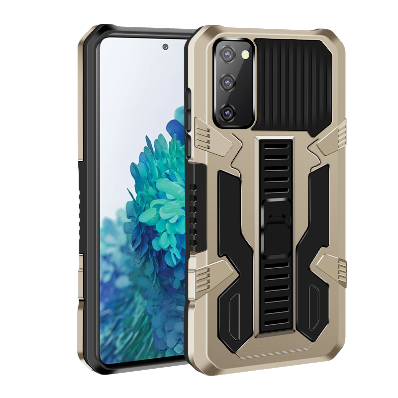

Rugged Hybrid Shockproof Armor Phone Cases For Samsung Galaxy S21 S20 FE Plus Ultra A11 M11 A21 A01 M01 Bracket Holder, Silver