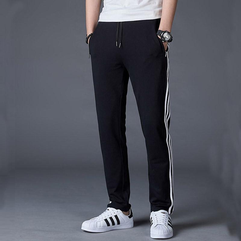 

Men's Pants Men Boy Brand Outdoor Sport Cotton Elastic Joggers Running Gym Sweatpants Training Long Trousers, Black