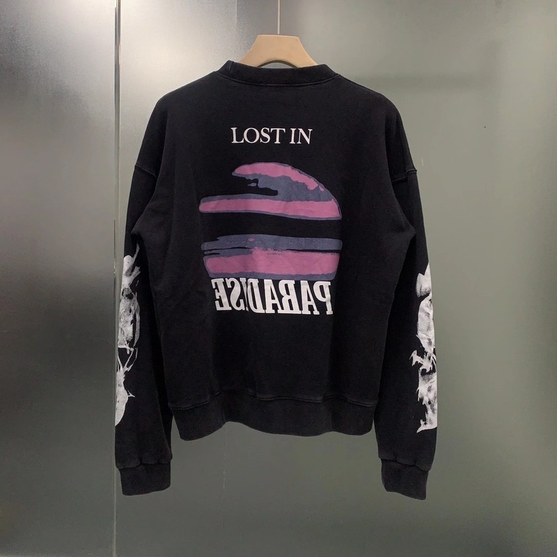

2021 New Men Women Purple Sunset Print Washed Do Old Sweatshirts Correct Version Hoodie Askyurself Pullover Gn8p, Black3