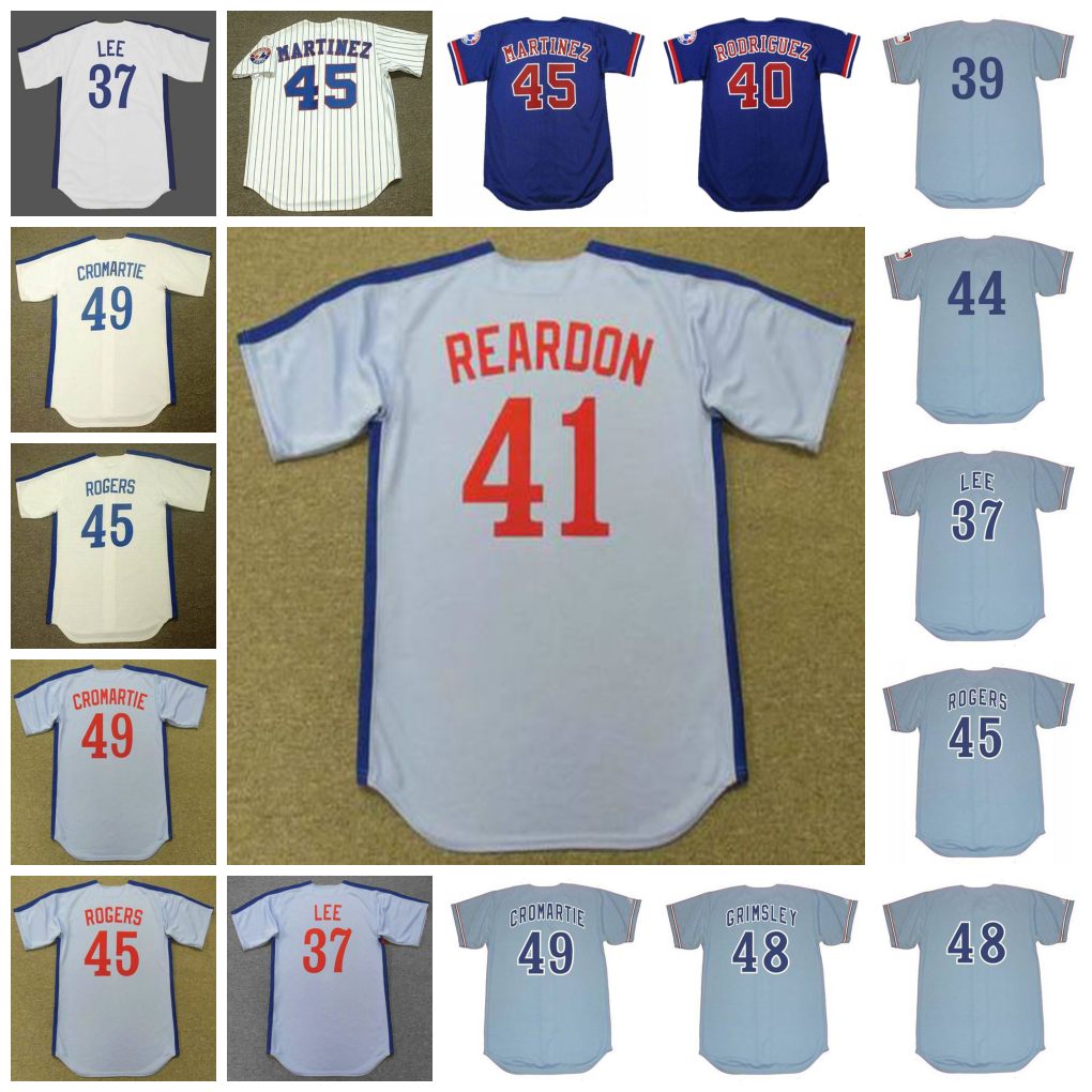 

Montreal Expos Vintage Baseball Jersey 37 BILL LEE 1979 39 COCO LABOY 1969 RODRIGUEZ REARDON MORTON MARTINEZ ROGERS ALOU48 ROSS GRIMSLEY 1978, 40 henry rodriguez 1996 blue