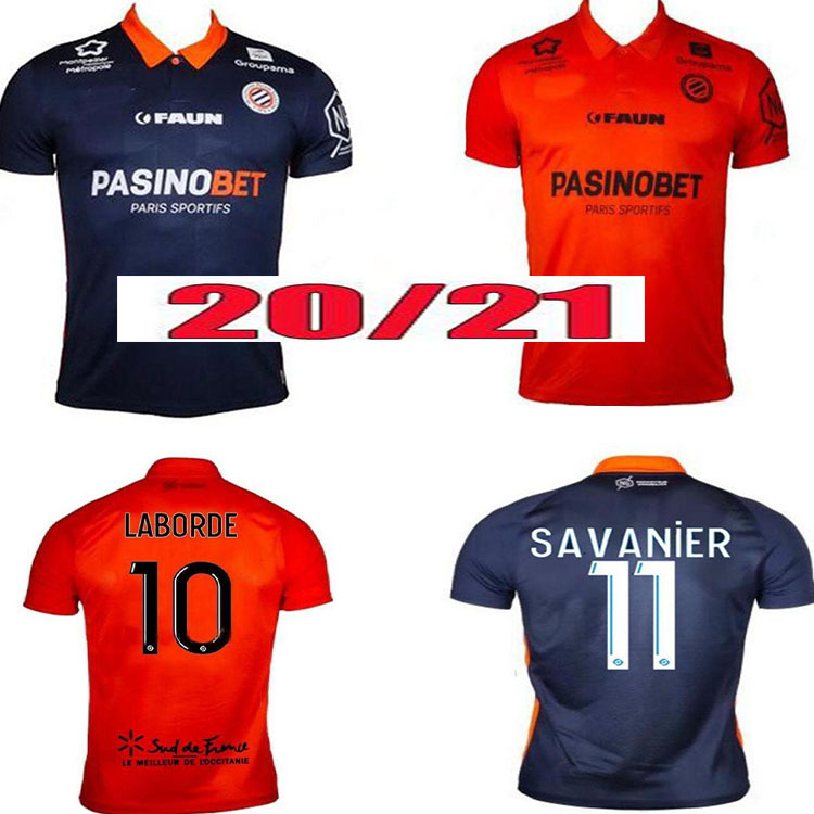 

Top quality20 21 Montpellier HSC soccer jersey 2020 2021 home away blue orange DELORT SAVANIER LECOMTE LABORD adult football shirt, Black;yellow