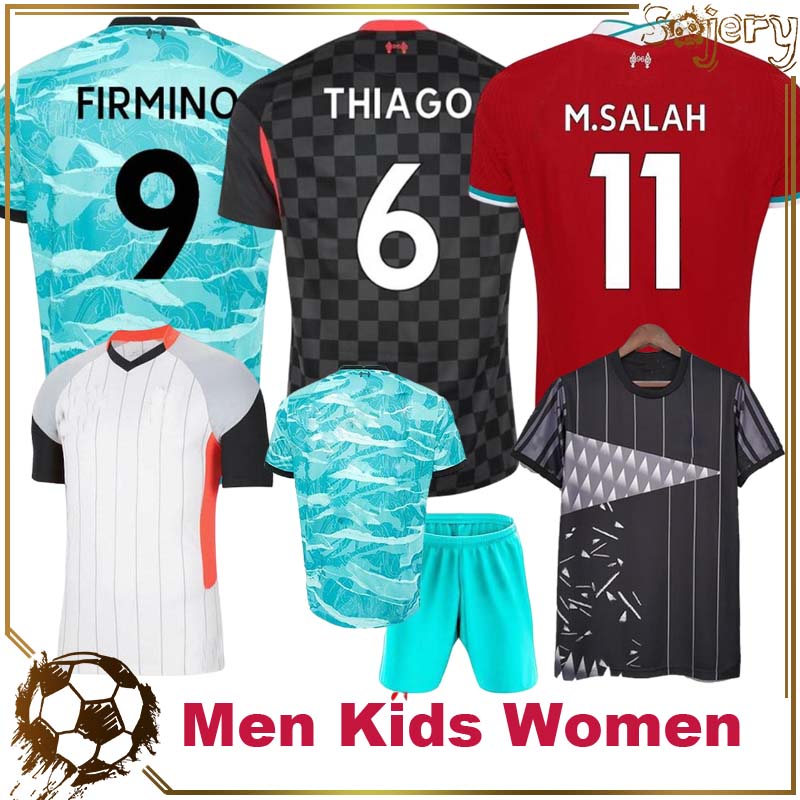 

20 21 LVP Soccer Jerseys The Reds Futbol Champion Anniversary 4th Men Kids Kit M.SALAH FIRMINO THIAGO VIRGIL MANE Maillot Football Shirt, Black;yellow
