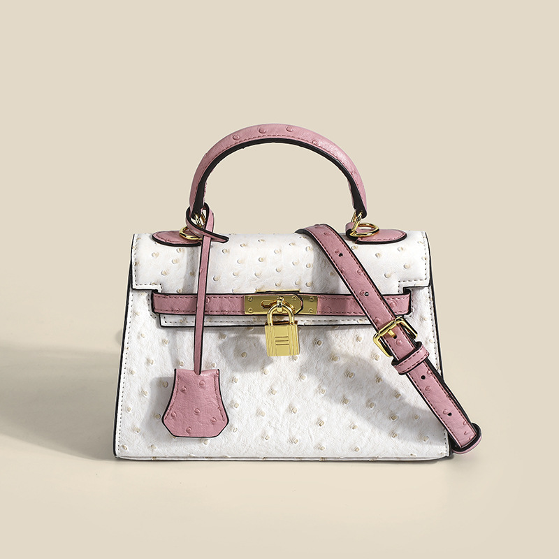 

Bag female summer new versatile high-grade ostrich pattern bag Single Shoulder Messenger lock handbag, Yellow