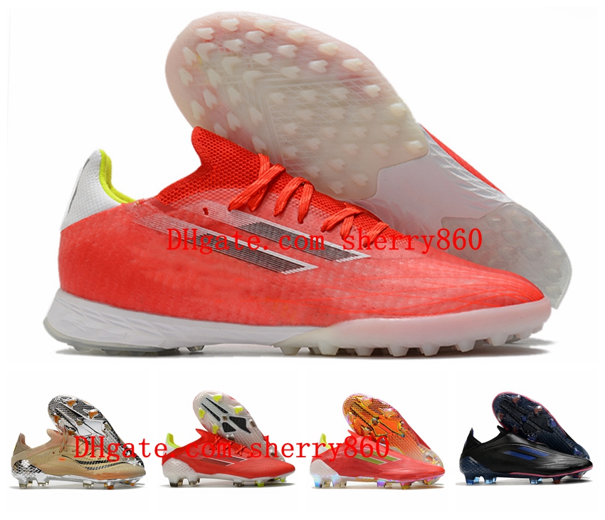 

Mens High Top Soccer Shoes X SPEEDFLOW.1 FG TF + Firm Ground Cleats Messi Red football boots scarpe calcio chuteiras de futebol, As picture 2