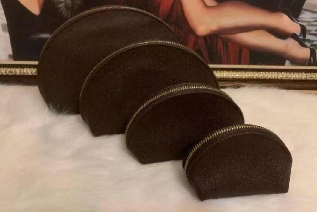 

4pcs/set Women cosmetic bags famous makeup bag designer travel pouch make up bag ladies cluch purses organizador toiletry bag, Brown