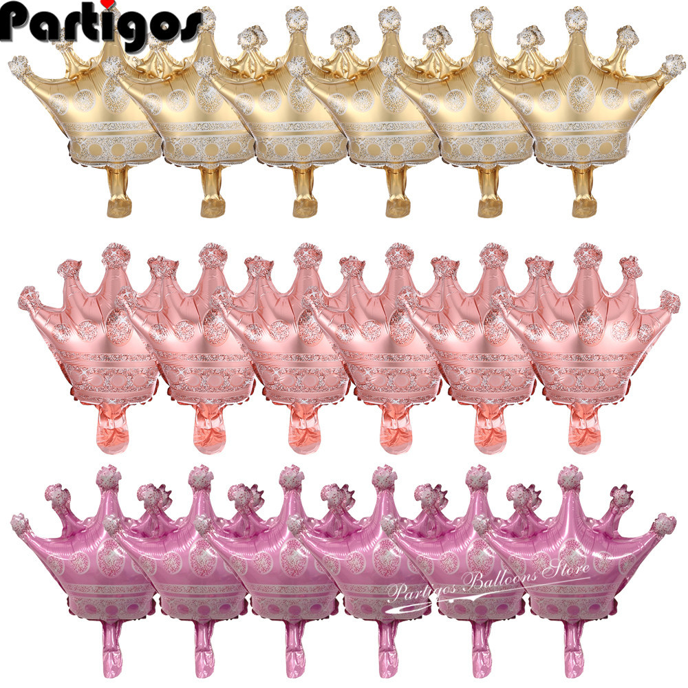 

18pcs Mini Crown Aluminum Foil Balloons Gold Pink Blue Crown for Christmas Wedding Birthday Party Decoration Supplies 29x29cm L0220