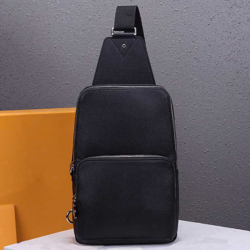 

Men Cross Body bag leather designer handbags high quality Backpack Men Tote Shoulder Bag Fashion Clutch Handbag Purses Zipper Fannypack, Black - embossing