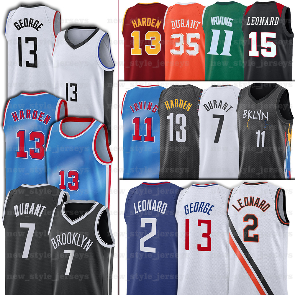 

NCAA 7 Kevin 11 Kyrie Durant Irving Basketball Jerseys 13 Harden 2 Kawhi 13 Paul Leonard 34 Giannis George Antetokounmpo Jersey