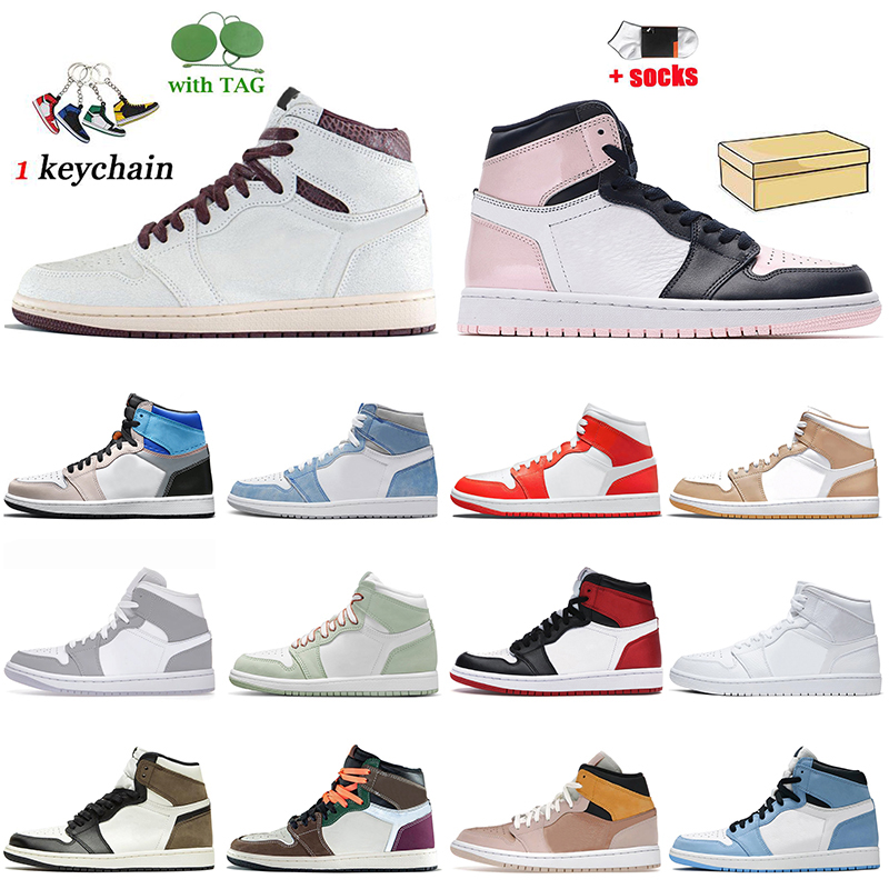 

2022 Newest Womens Mens Jumpman 1 Basketball Shoes A Ma Maniere Sail Burgundy Crush Atmosphere High Og Hand Crafted Particle Beige Trainers