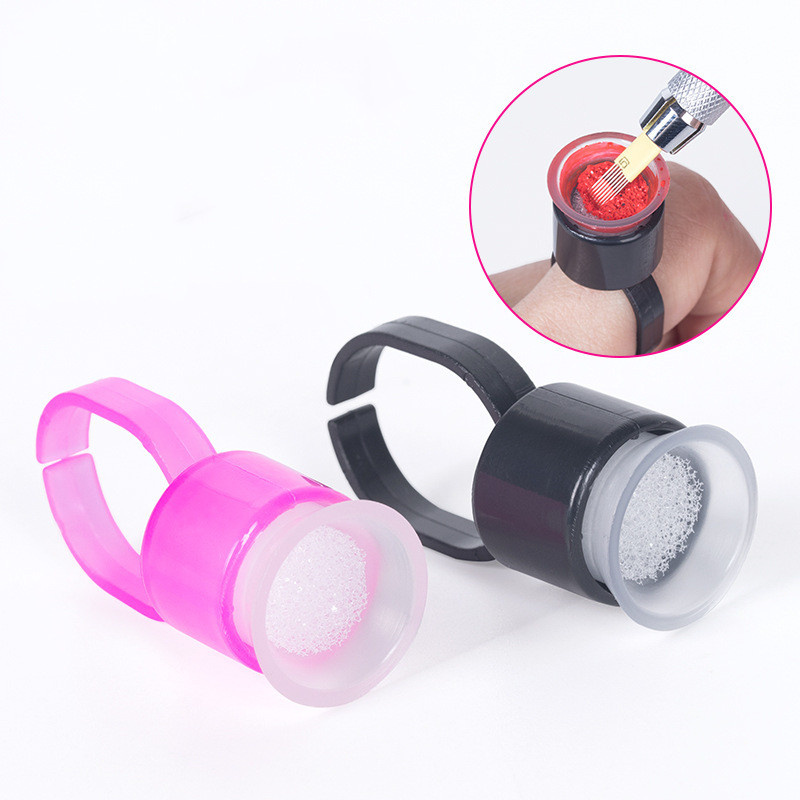 

Other Tattoo Supplies Ring Cup Tool Microblading Pigment Holder Permanent Makeup Disposable Tattoos Ink Cups With Sponge