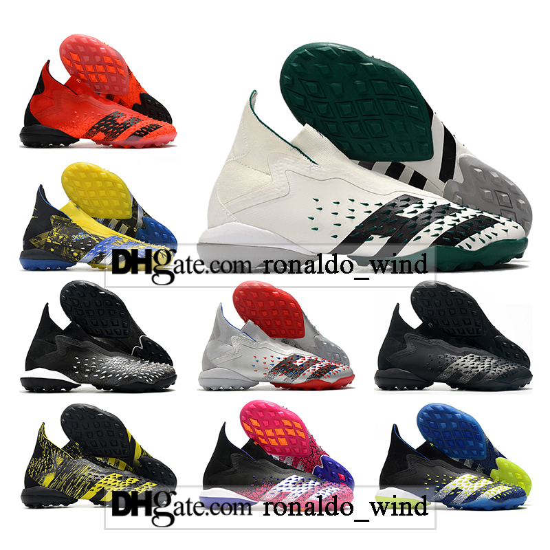 

GIFT BAG Mens High Tops Football Boots PREDATOR FREAK + IC TF Cleats POGBA Tango 21 IN Laceless Trainers X Men Indoor Turf Soccer Shoes, Color 1