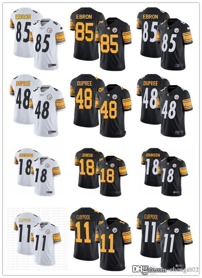 

Men Women Youth Pittsburgh Steelers 11 Chase Claypool 85 Eric Ebron 18 Diontae Johnson 48 Bud Dupree Black White Football Jerseys, Black;red