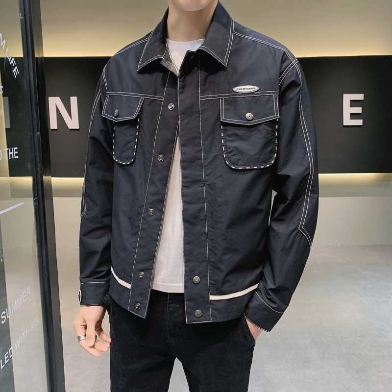 

Mens Bomber Jacket Spring Autumn Casual Lapel Windbreaker Hip Hop Harajuku Streetwear Male Jacket Coat Outwear Male Clothes 210527, White