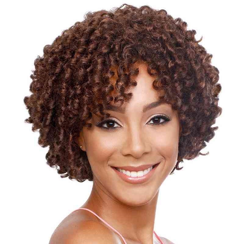 

female African short American curly hair fluffy explosive head chemical fiber high temperature silk wig, Picture color