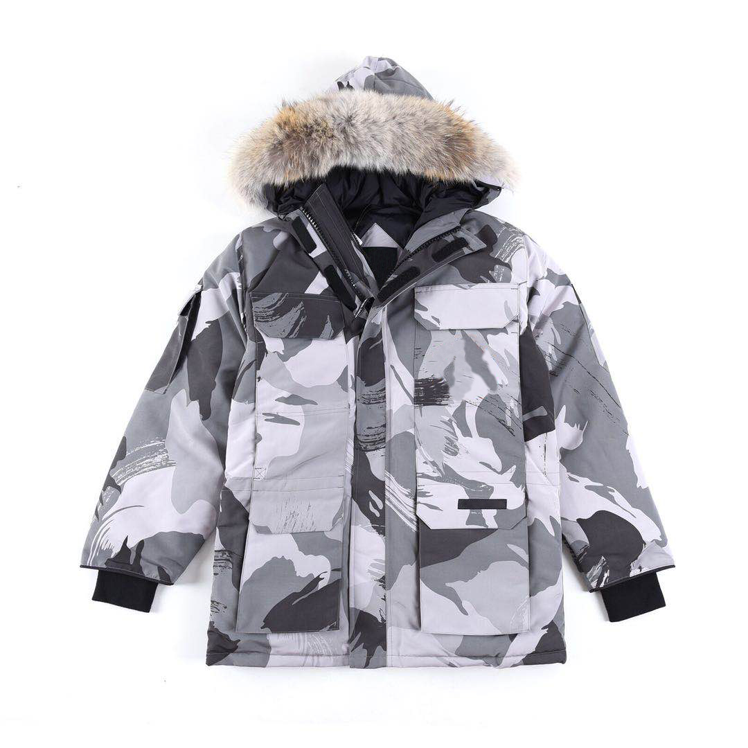 

Winter Outerwear Mens Womens Down Jackets Hooded Jacket windproof parker long leather collar cap warm stylish classic coats, D82421