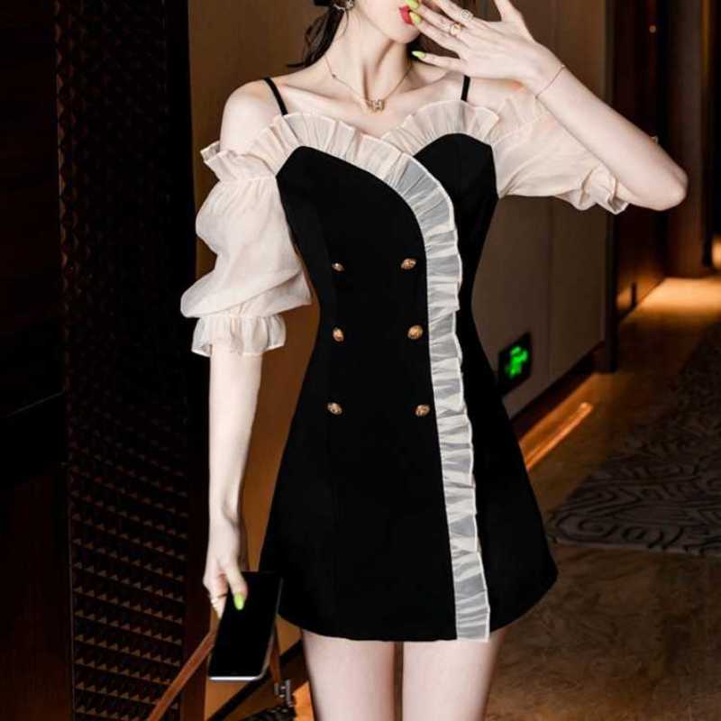 Women&#039;s Clothing 2021 Summer Style Celebrity Fashion French Temperament Suit Suspender Drs 9091-image-702398436