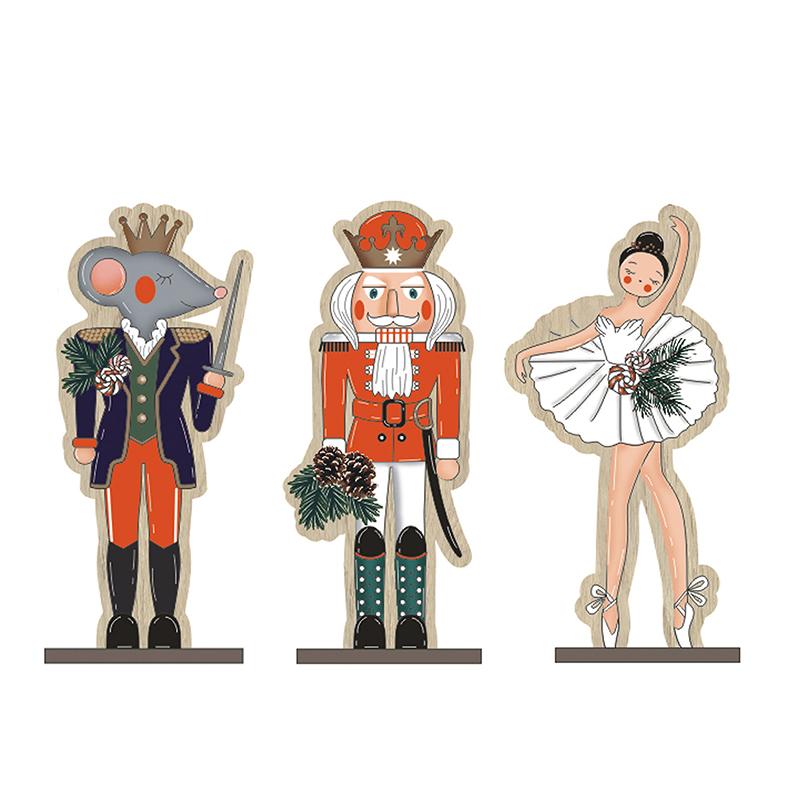 

Christmas Decorations Wooden Ornaments Tree Deer Trojan Natural DIY Crafts Mouse King Princess