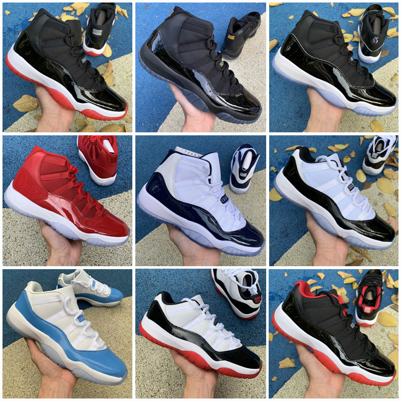 

2021 New 25th Anniversary XI 11 Men Basketball Shoes Fire Red Sneakers Bred 11s Gamma Blue Concord Space Jam Black Cat, As photo 24