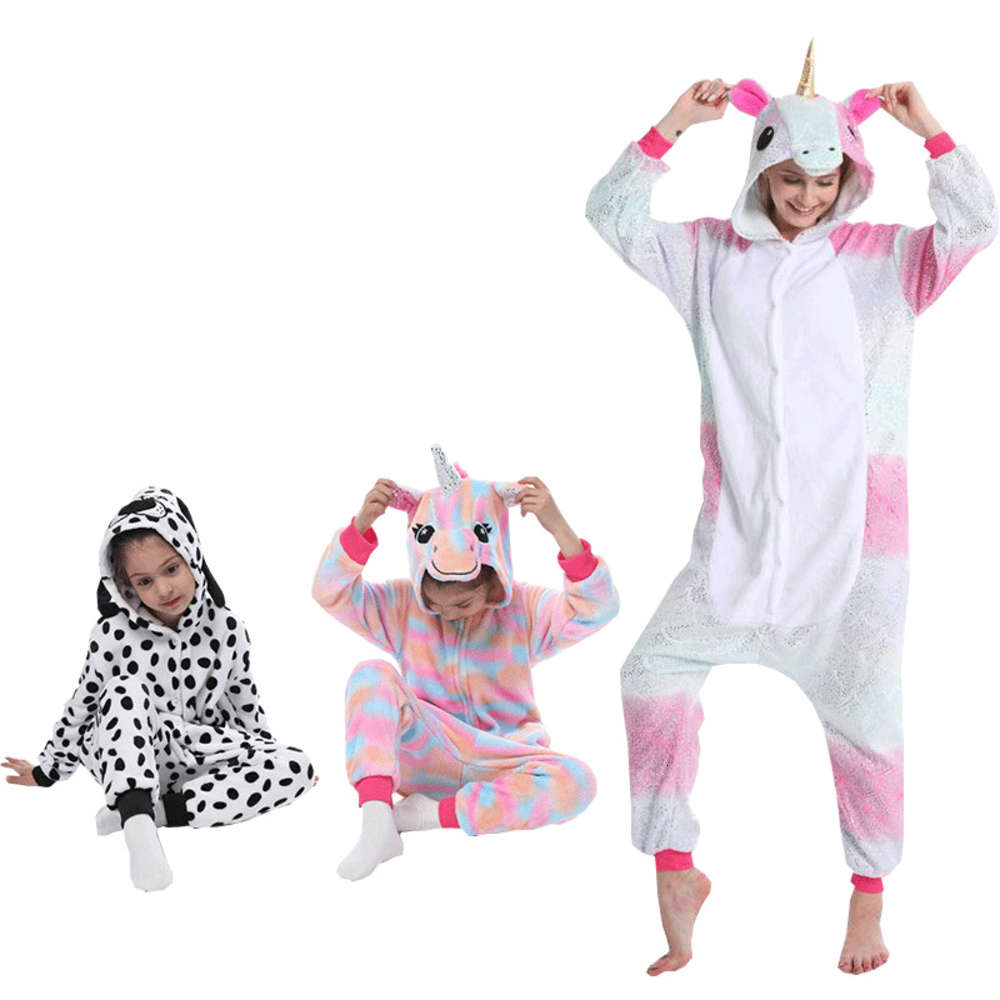 

Autumn and winter thickened children's cartoon one-piece pajamas cute pig dinosaur bathrobe factory Unicorn animal Tianma