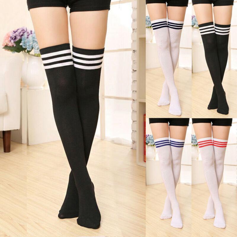 

Socks & Hosiery Winter Women Ladies High Stockings Over The Knee Black White Blue Red Sexy Schoolgirl