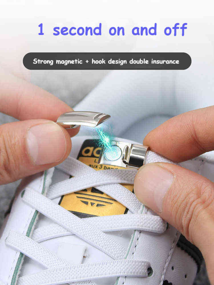 

No tie Shoelaces Elastic Magnetic Shoe laces for Sneakers 24 Color Lazy Shoelace Lock  Fits All Kids Adult Fast shipping H1106