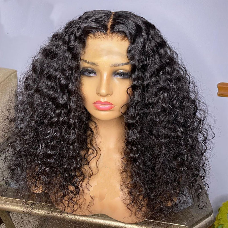 

26Inch 180%Density Natural Black Pre Plucked Brazilian Kinky Curly Soft Lace Front Wig For Women With Baby Hair Daily Wigs Heat dissipation and Air permeability