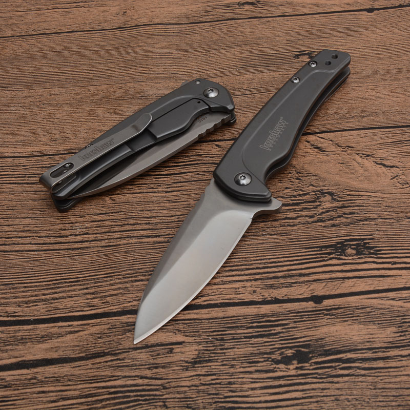 

kershaw intellect 1810 tactical folding knife 8cr13mov aluminum gray assisted open flipper outdoor camping hunting survival pocket294q