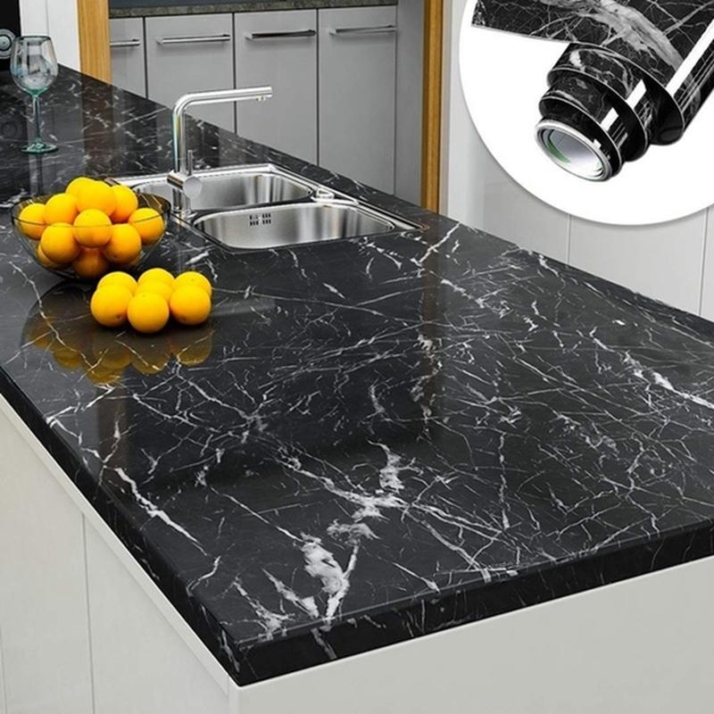 

Wall Stickers 3M Marble Waterproof Countertop Sticker Self Adhesive Wallpaper Decorative Film Kitchen Cabinet Contact Paper Home Decor