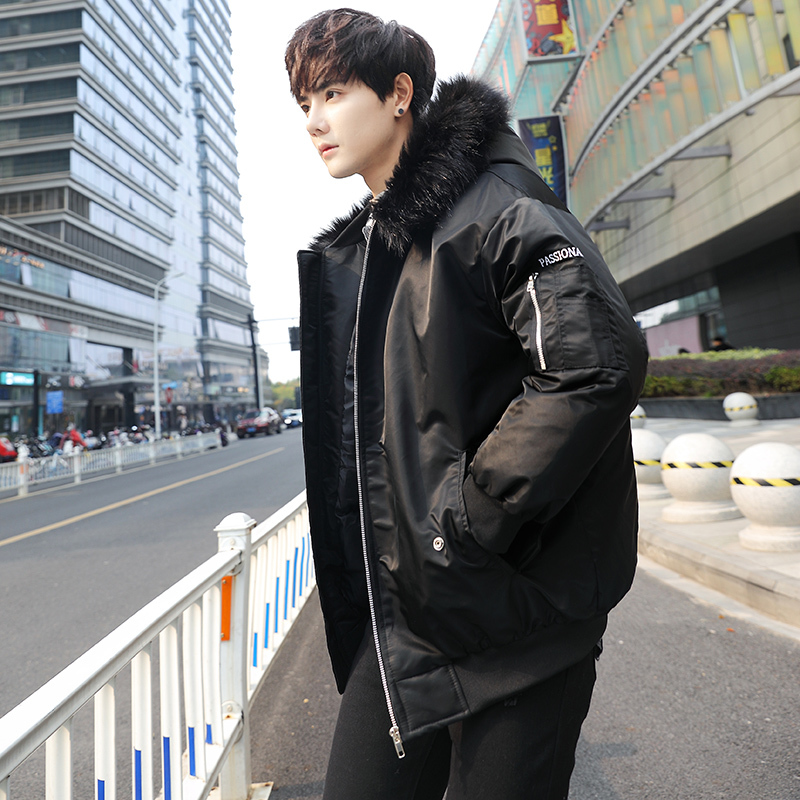 

2021 New Men's Winter Jacket Men Hooded Thick Casual Outwear Parkas Hombre Padded Windproof Cotton Windbreaker Warm Coat Loose 9zla, Black