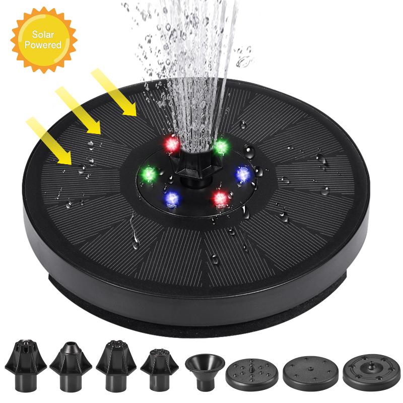 

7V/3W LED Solar Fountain Battery Floating Garden Decoration For Gardens Swimming Pools Decorations