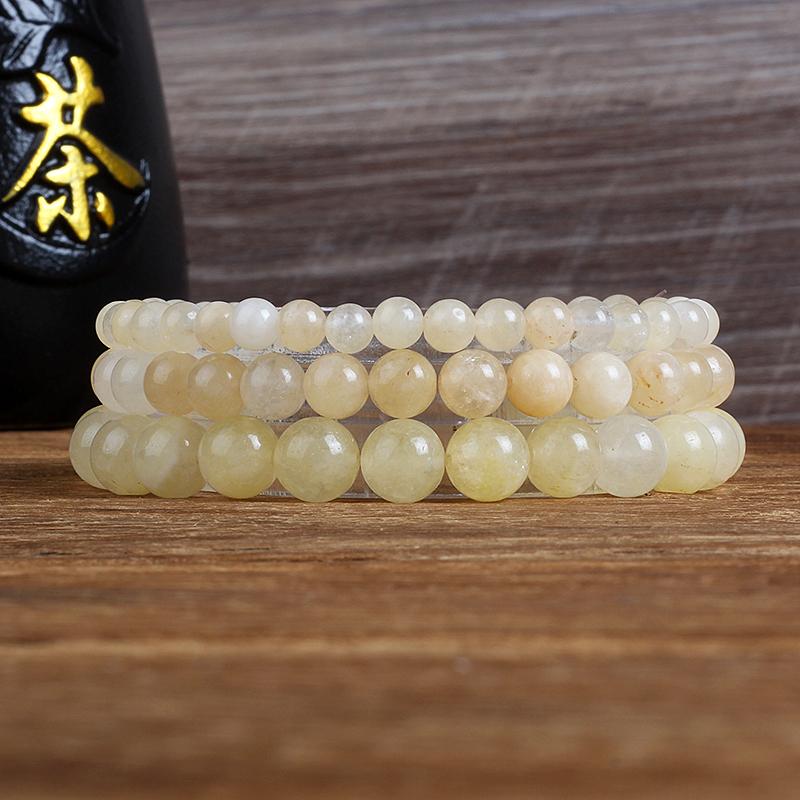 

Beaded, Strands Natural Light Yellow Chalcedony Bracelets Women 4/6/8/10mm Quartzs Crystal Mica Stone Reiki Energy Charm Yoga Jewelry