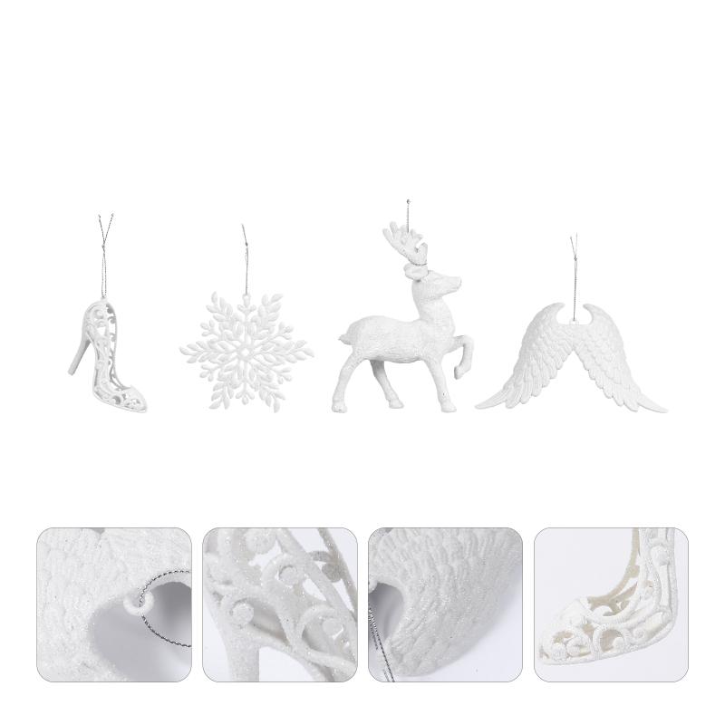 

Christmas Decorations 8pcs Tree Ornaments Xmas Scene Layout Decors Pendants (White)