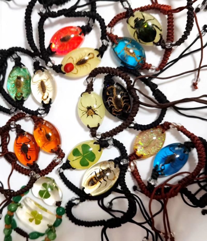 

16 pcs Scorpion bee four leaf clover beetle bracelet accessories mixed colorful Special gift bangle on hand