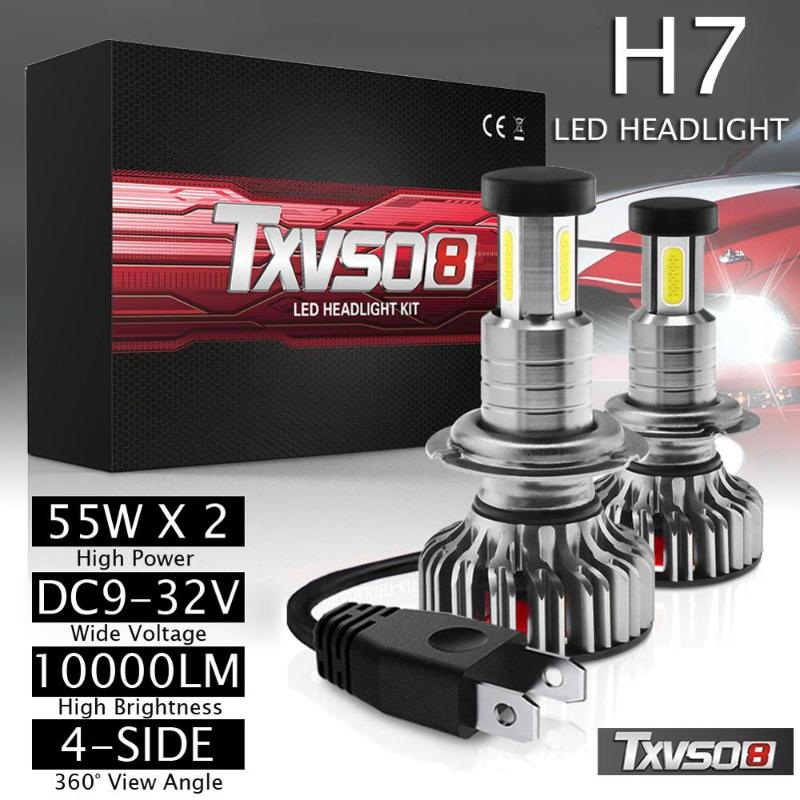 

Car Headlights 4 Side Led Chips H7 Headlight Light Bulbs 12V 24V High Or Low Beam 10000LM 6000K Fog Lamp 2Pcs