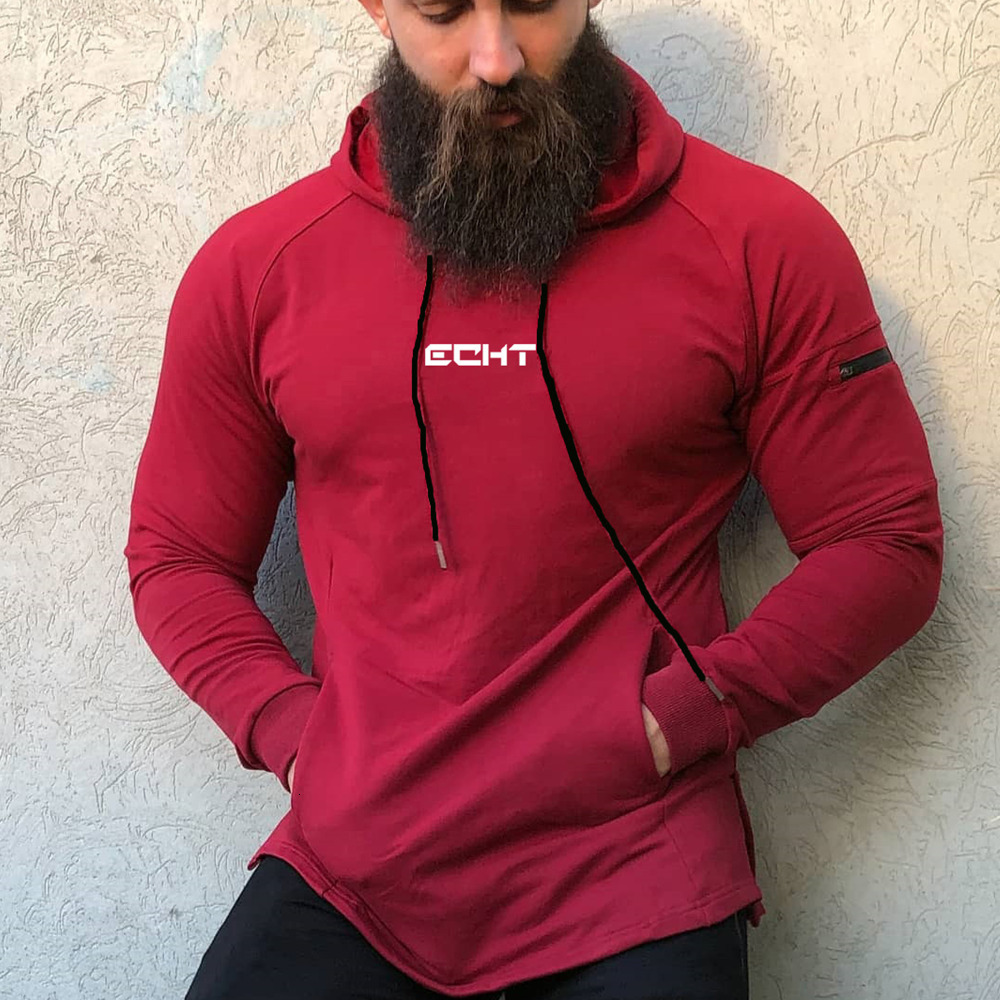 

2021 Brand Casual Hoodie Mens Cotton Red Sweatshirt Gyms Fitness Workout Pullover Autumn New Male Fashion Hooded Jacket Tops Clothing U6hf, Gray (no logo)