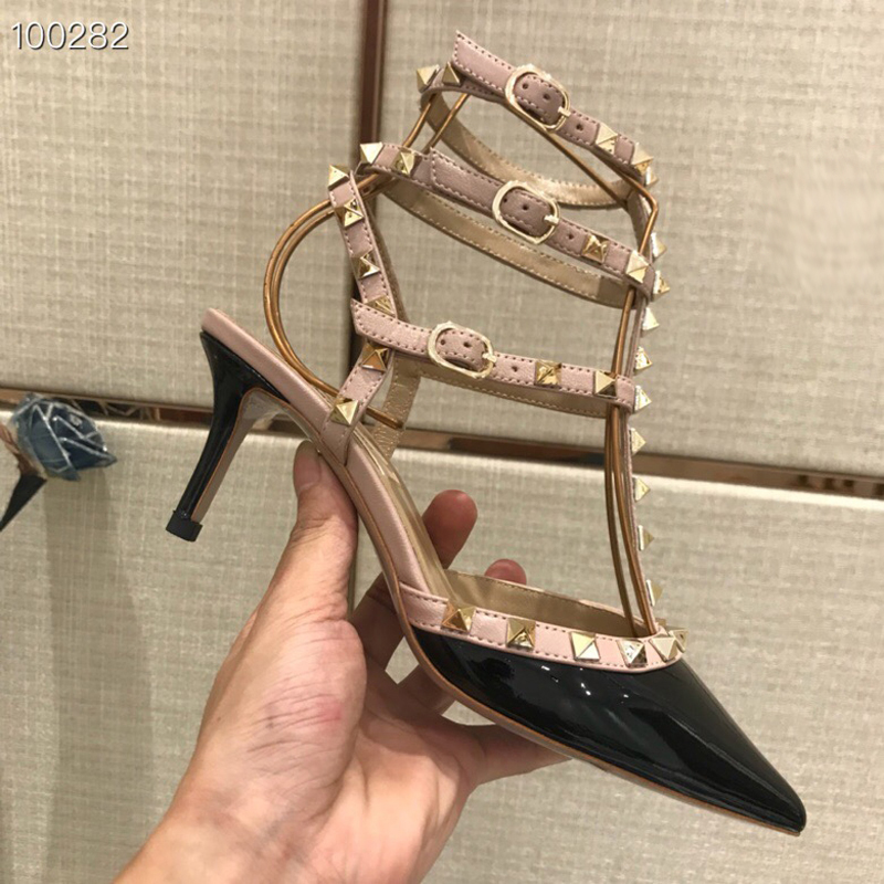 

2021 Good Quality Fashion Women Luxurys Designers Shoes Designer Sandals Womens Luxury High Heels Sandal Dress Shoess With Box Size 35-41 -H414, Black