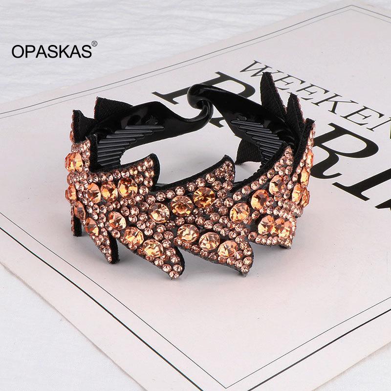 

Hair Clips & Barrettes Bun Maker Holder Rhinestone Deft Claw Clamps Hairband Strong Must-have Tool Accessories Vl, Golden;silver