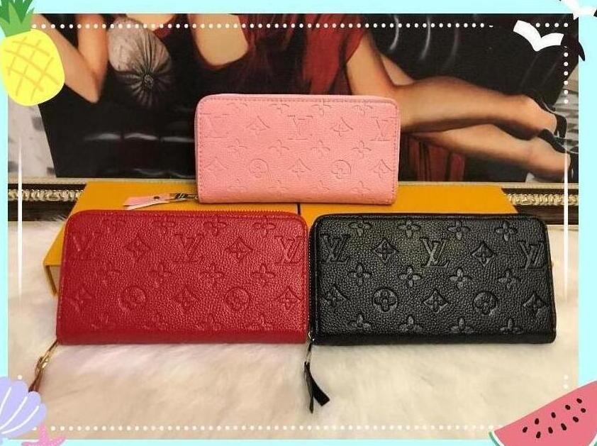 

5188 LVLOUISVITTON BAGVUTTON Single zipper WALLET the most stylish cards and coins men leather purse card holder women wallet, Red;black